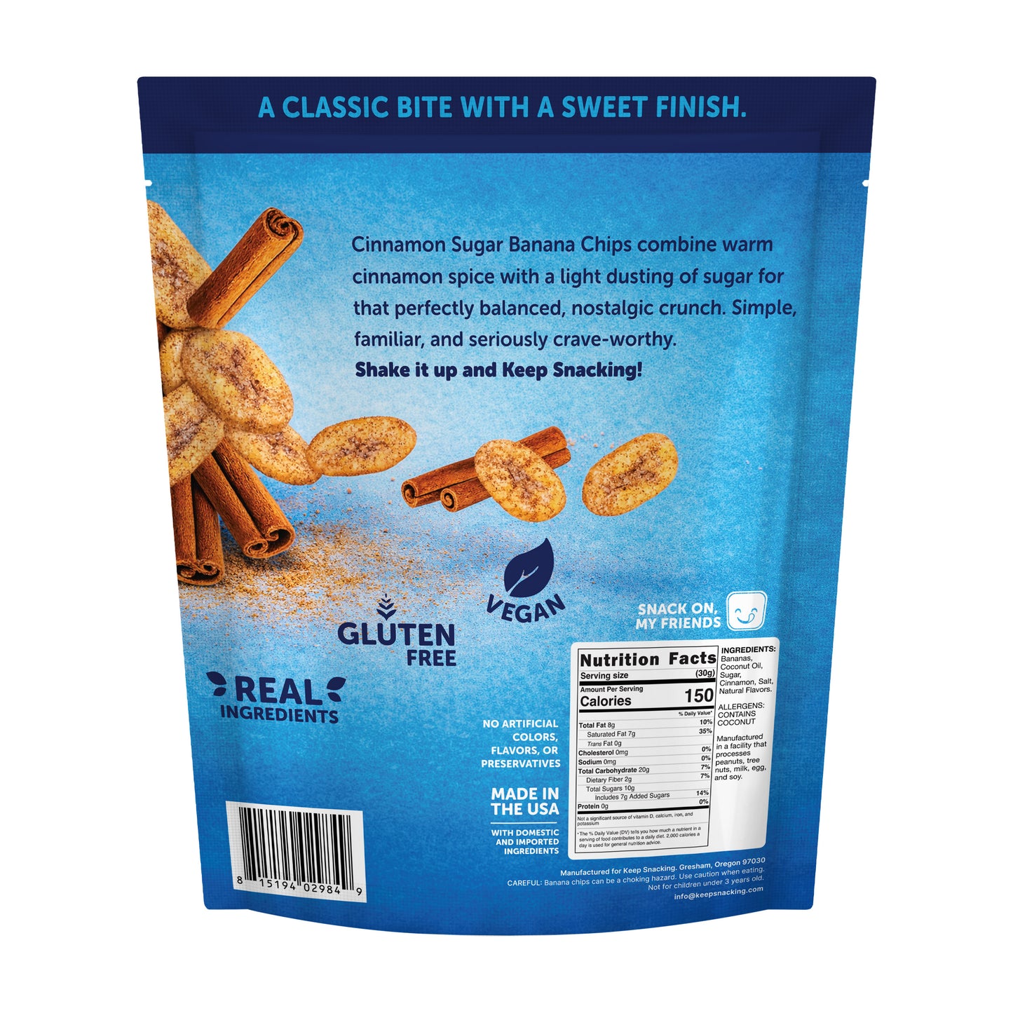 Cinnamon Sugar Banana Chips